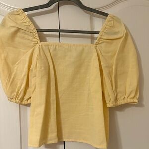 Primark yellow puff sleeve top